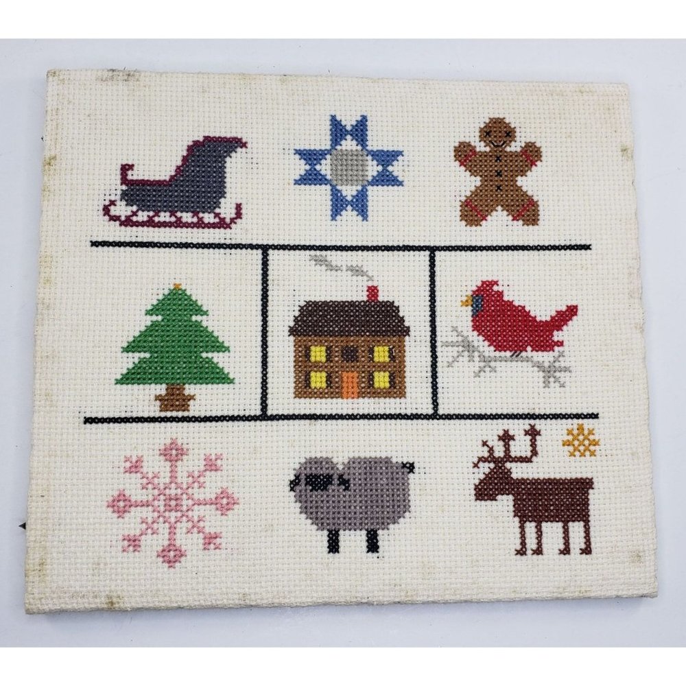 Chrismtas Cross Stitch Finished 8"x7" Complete